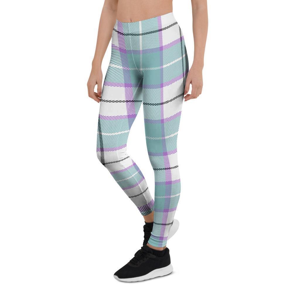 Blue Tartan Plaid Women's Leggings-grizzshop