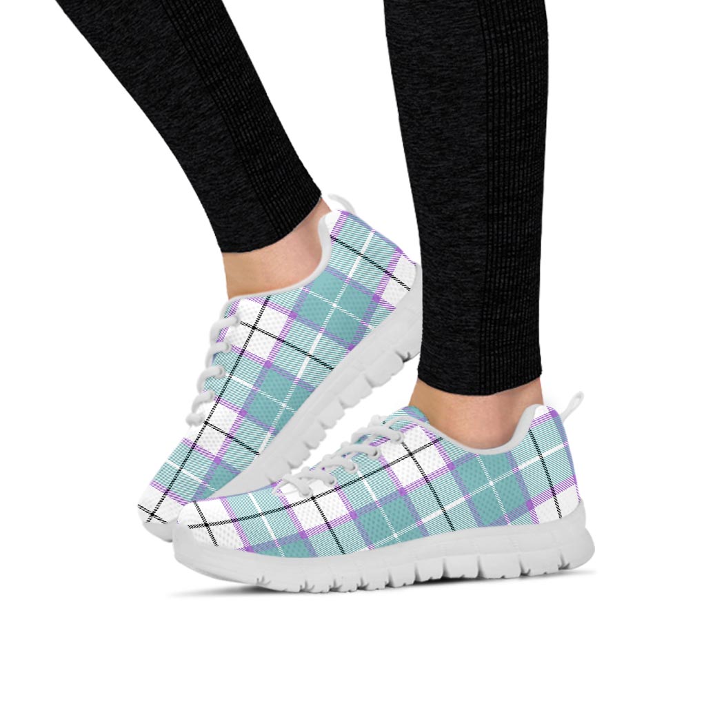 Blue Tartan Plaid Women's Sneakers-grizzshop