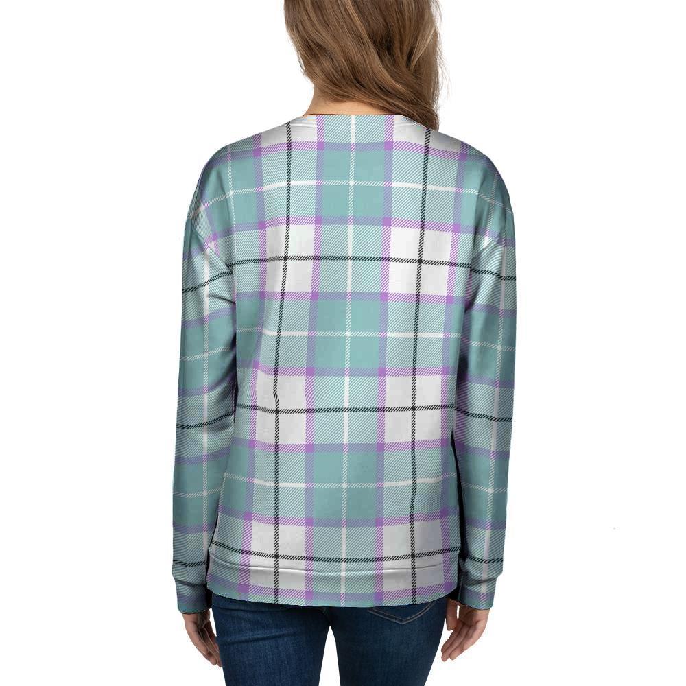 Blue Tartan Plaid Women's Sweatshirt-grizzshop