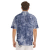 Blue Tie Dye Acid Wash Print Men's Short Sleeve Shirts-grizzshop