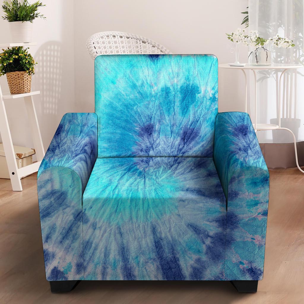 Blue Tie Dye Armchair Cover-grizzshop