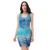 Blue Tie Dye Bodycon Dress-grizzshop