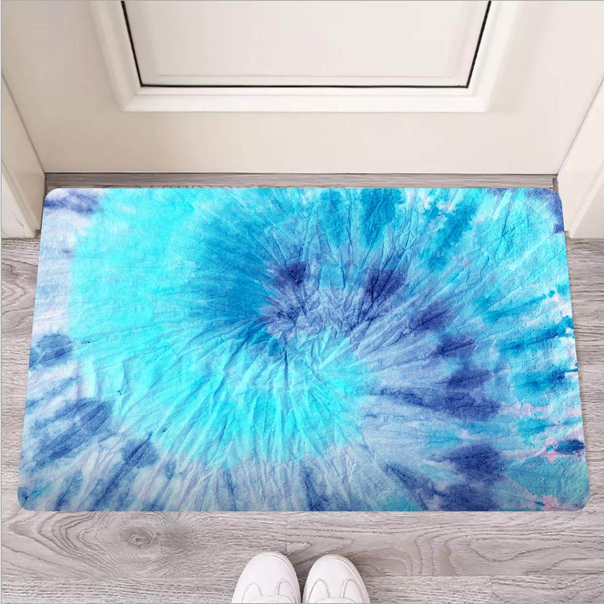 Blue Tie Dye Door Mat-grizzshop