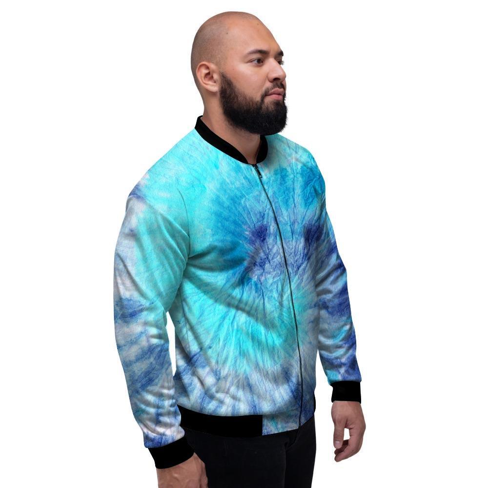 Blue Tie Dye Men's Bomber Jacket-grizzshop