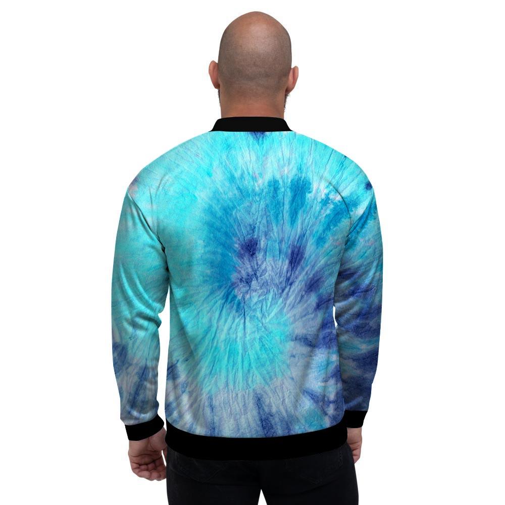 Blue Tie Dye Men's Bomber Jacket-grizzshop