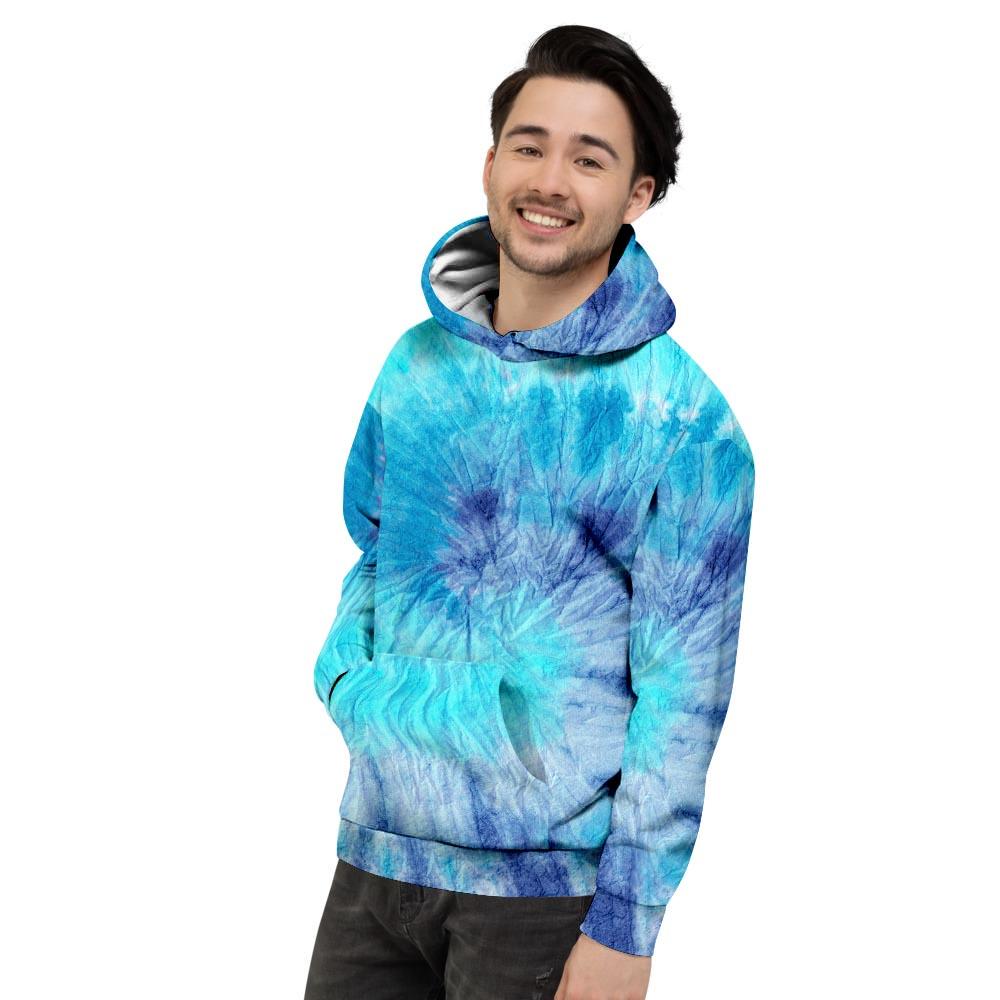 Blue Tie Dye Men's Hoodie-grizzshop