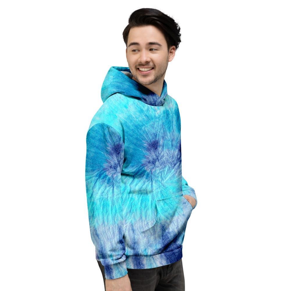 Blue Tie Dye Men's Hoodie-grizzshop