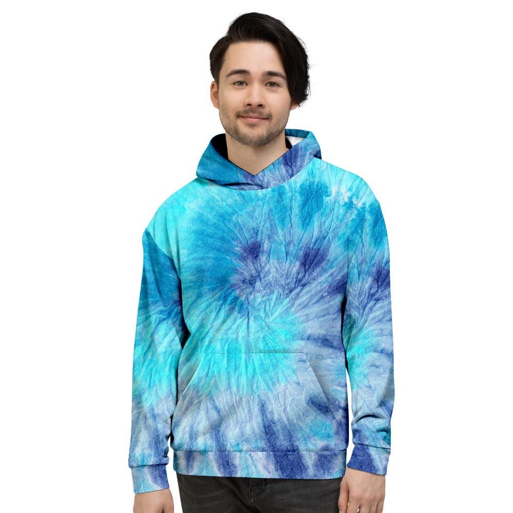 Blue Tie Dye Men's Hoodie-grizzshop