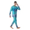 Blue Tie Dye Men's Pajamas-grizzshop