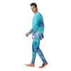 Blue Tie Dye Men's Pajamas-grizzshop