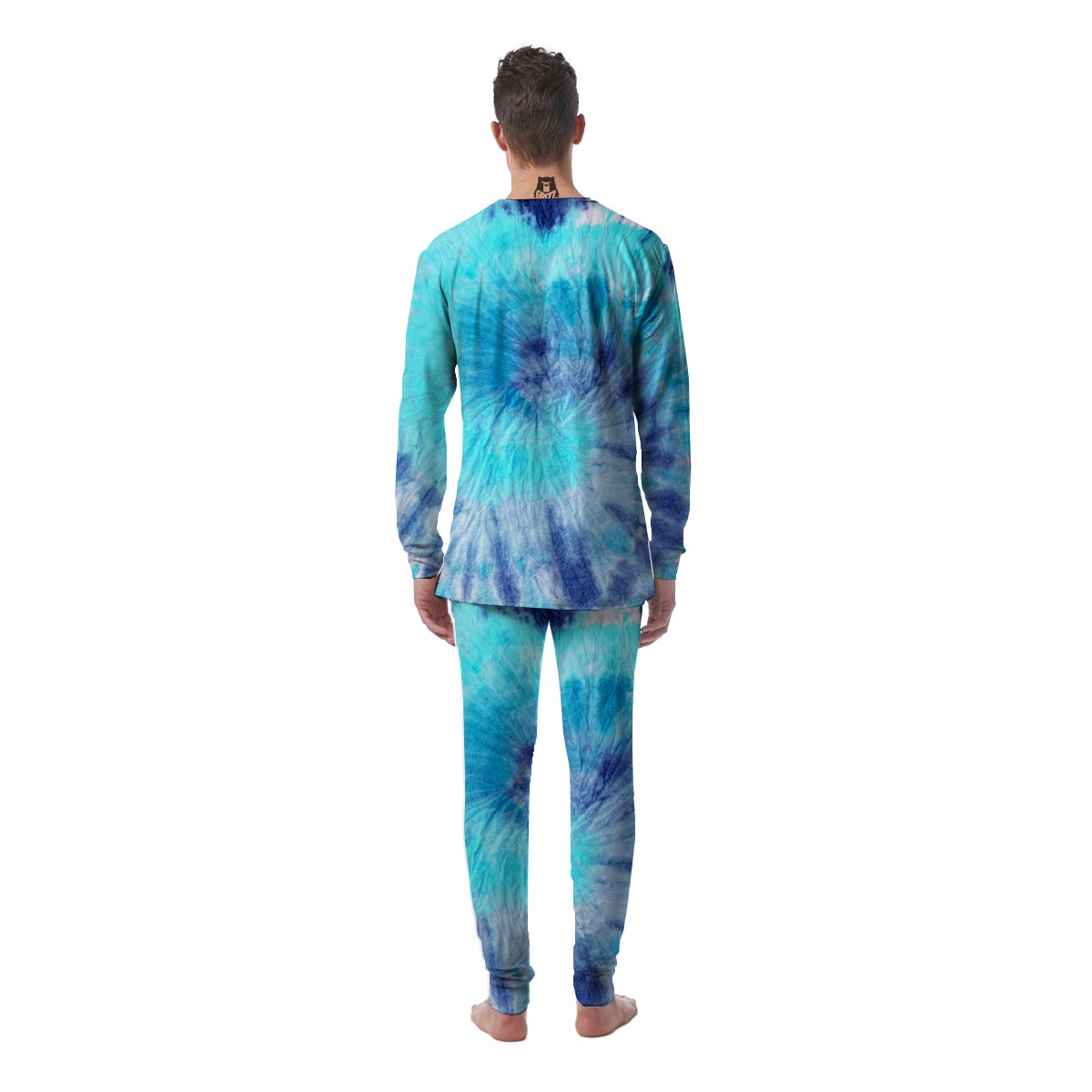 Blue Tie Dye Men's Pajamas-grizzshop