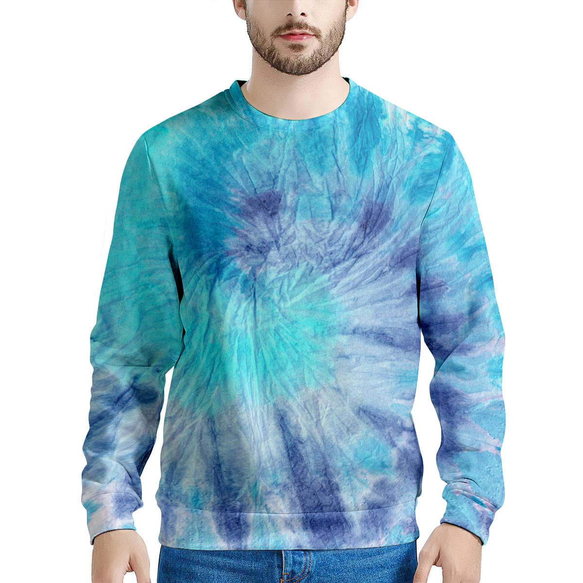 Blue Tie Dye Men's Sweatshirt-grizzshop