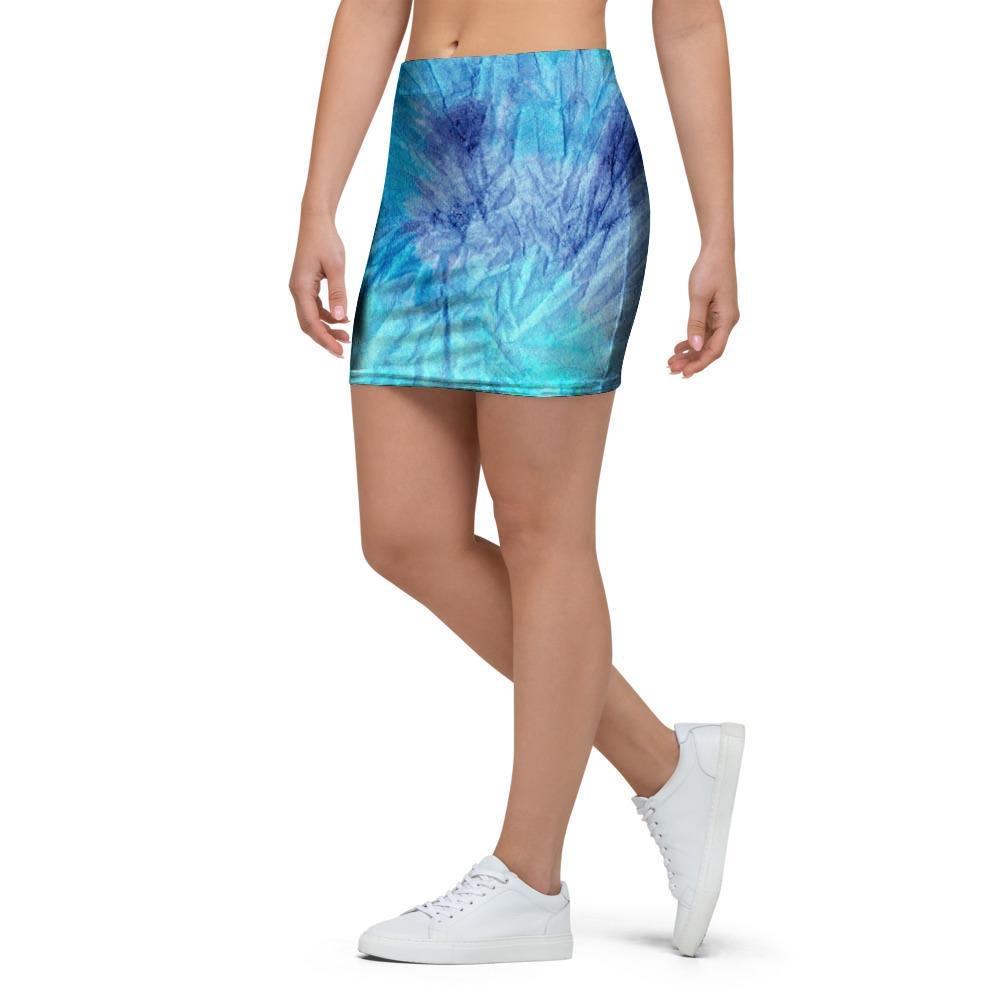 Blue Tie Dye Mini Skirt-grizzshop