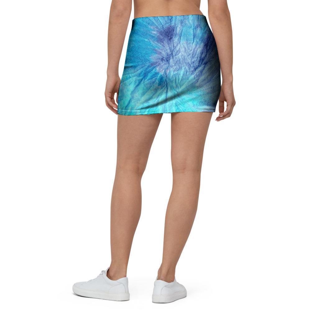 Blue Tie Dye Mini Skirt-grizzshop