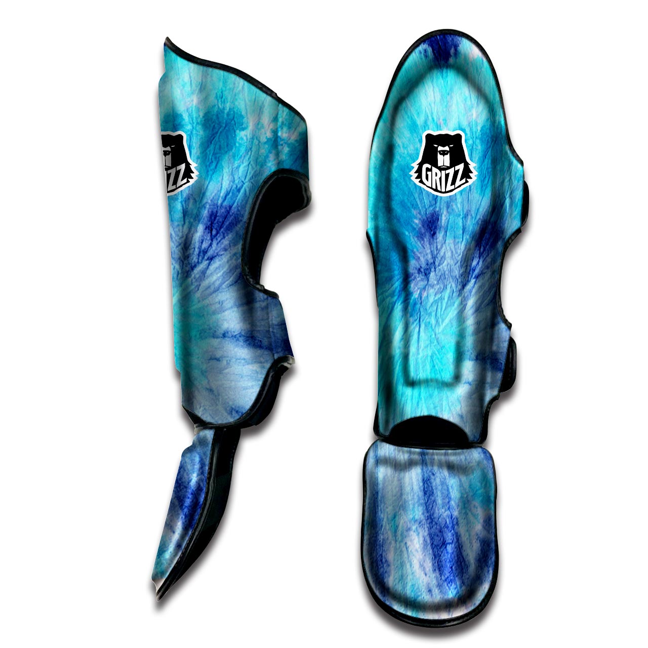 Blue Tie Dye Muay Thai Shin Guard-grizzshop