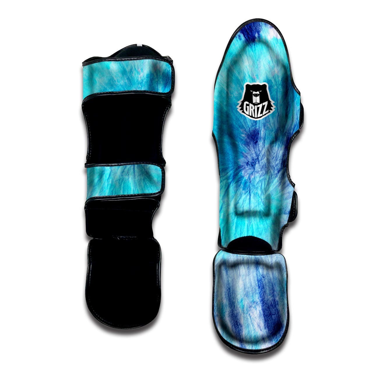 Blue Tie Dye Muay Thai Shin Guard-grizzshop