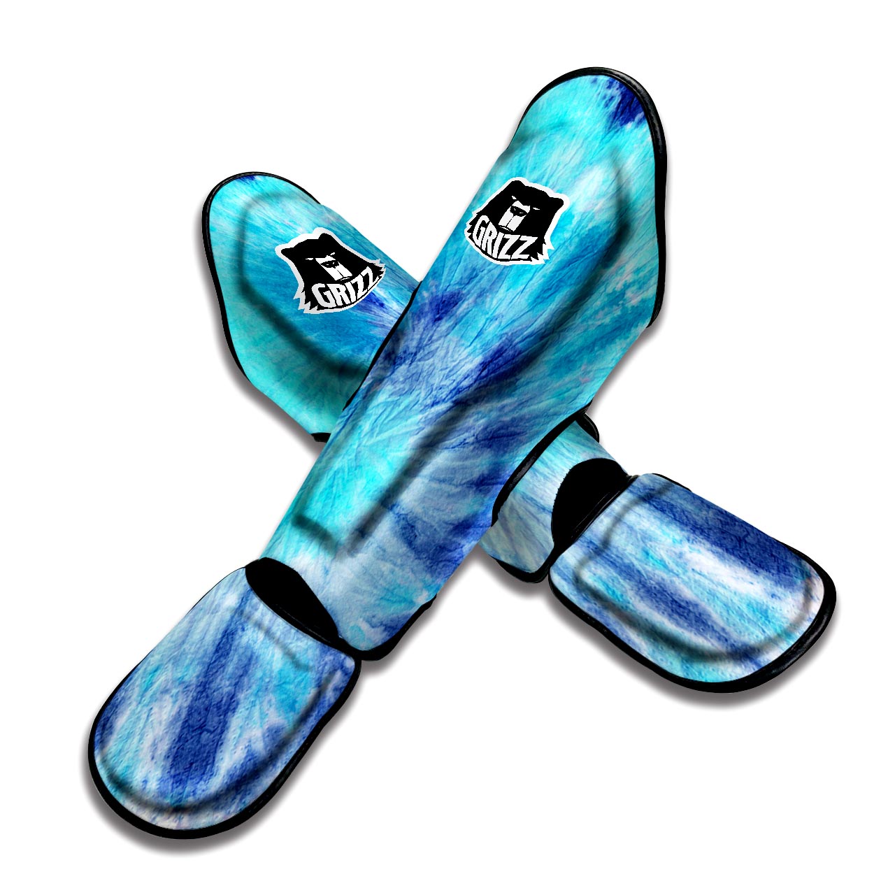 Blue Tie Dye Muay Thai Shin Guard-grizzshop