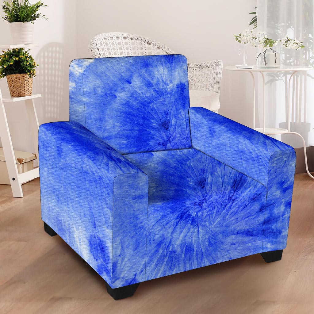 Blue Tie Dye Print Armchair Cover-grizzshop