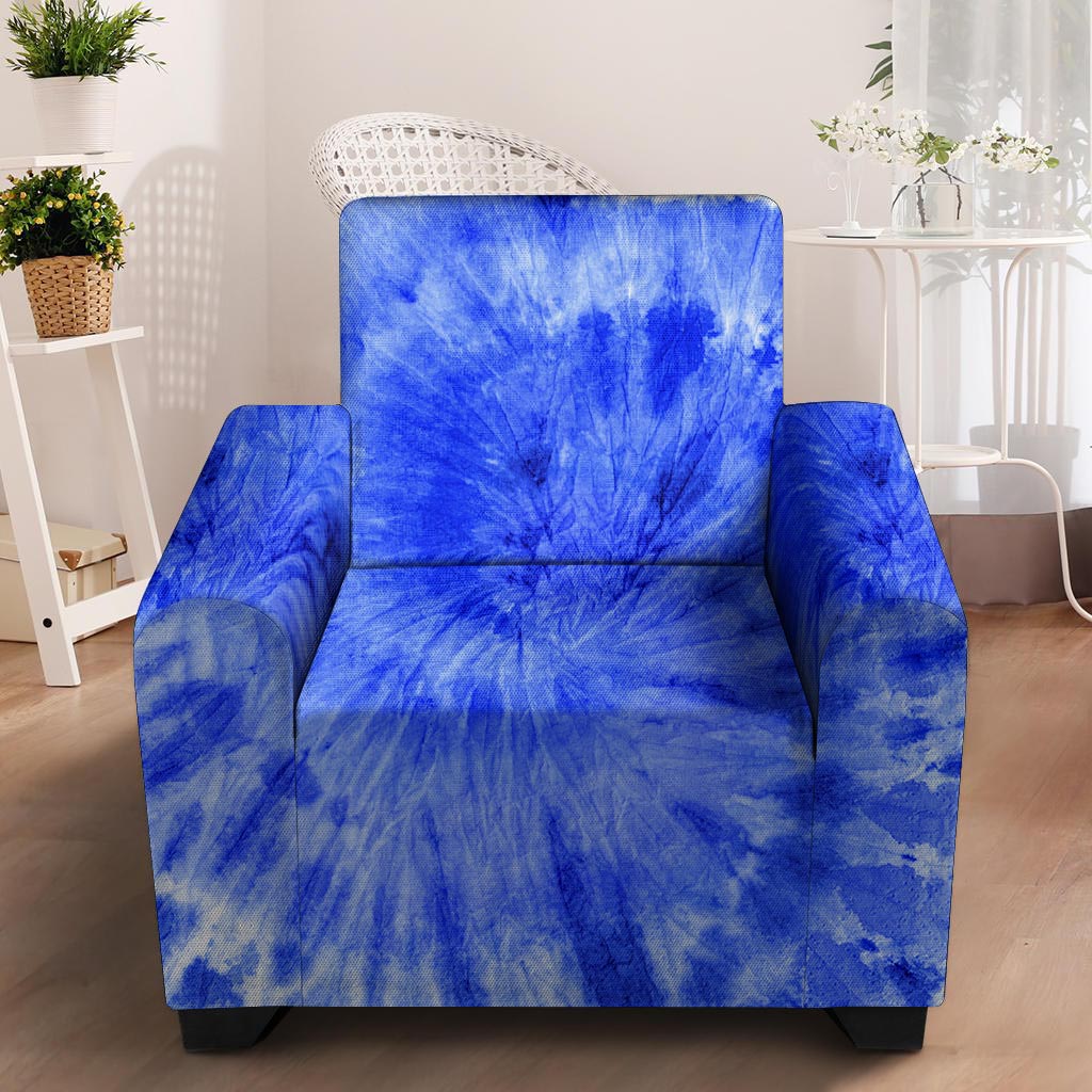 Blue Tie Dye Print Armchair Cover-grizzshop