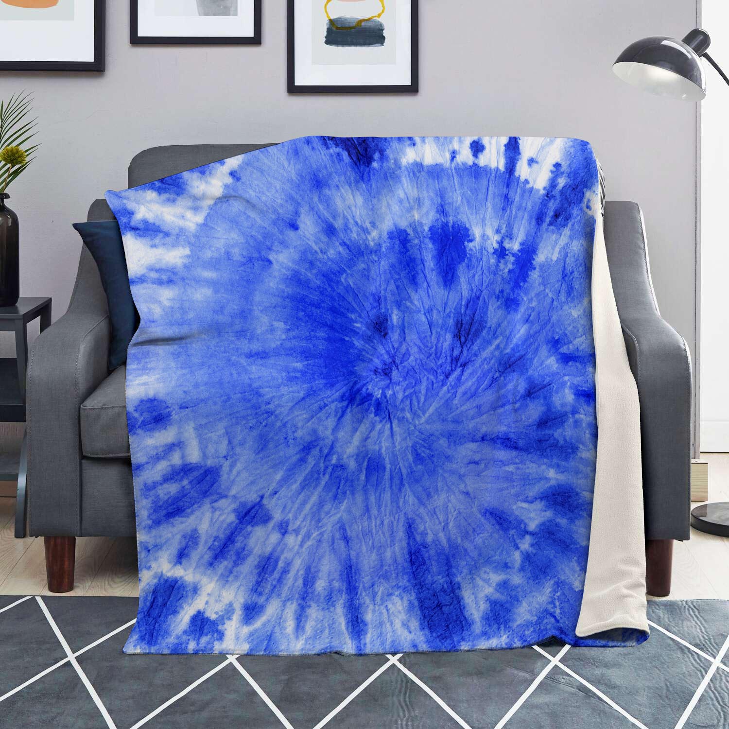 Blue Tie Dye Print Blanket-grizzshop