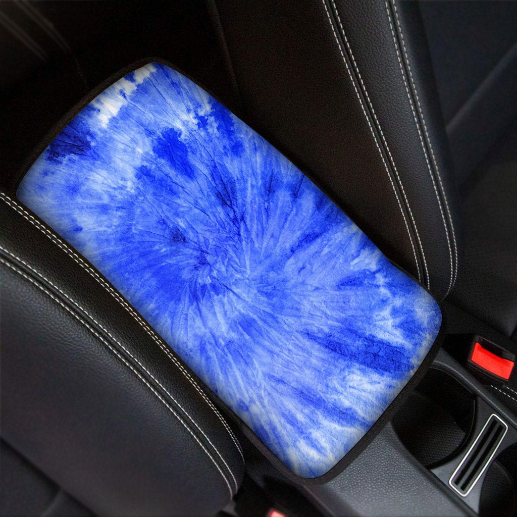 Blue Tie Dye Print Car Console Cover-grizzshop