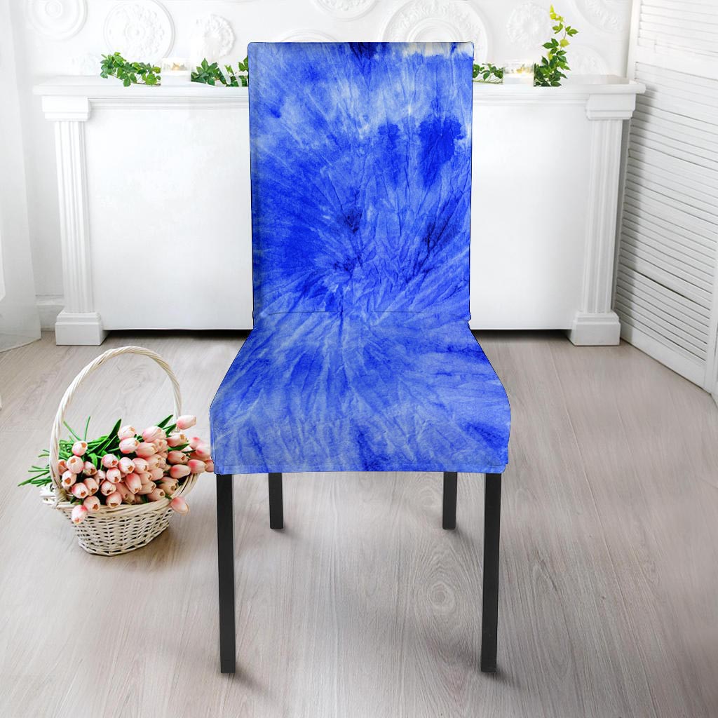 Blue Tie Dye Print Chair Cover-grizzshop