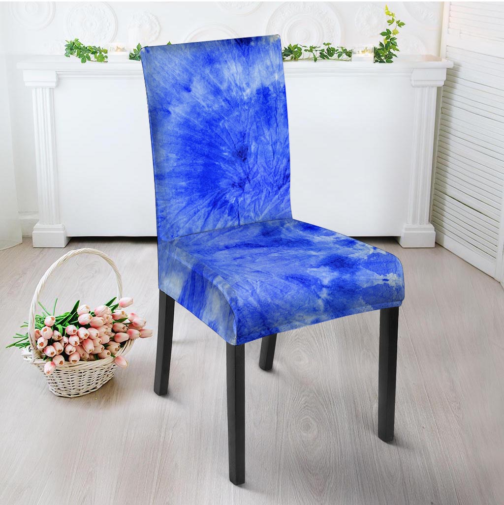 Blue Tie Dye Print Chair Cover-grizzshop