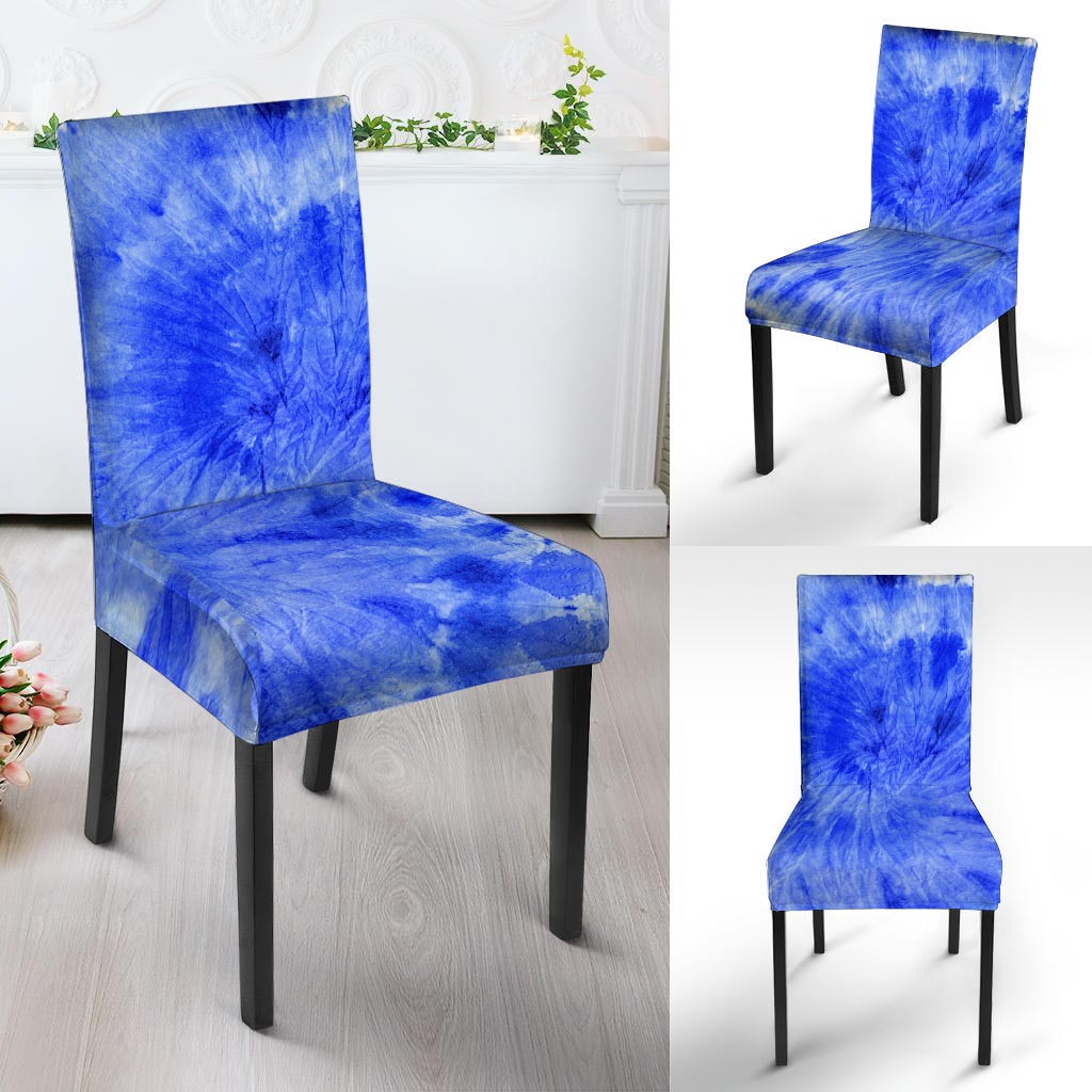 Blue Tie Dye Print Chair Cover-grizzshop