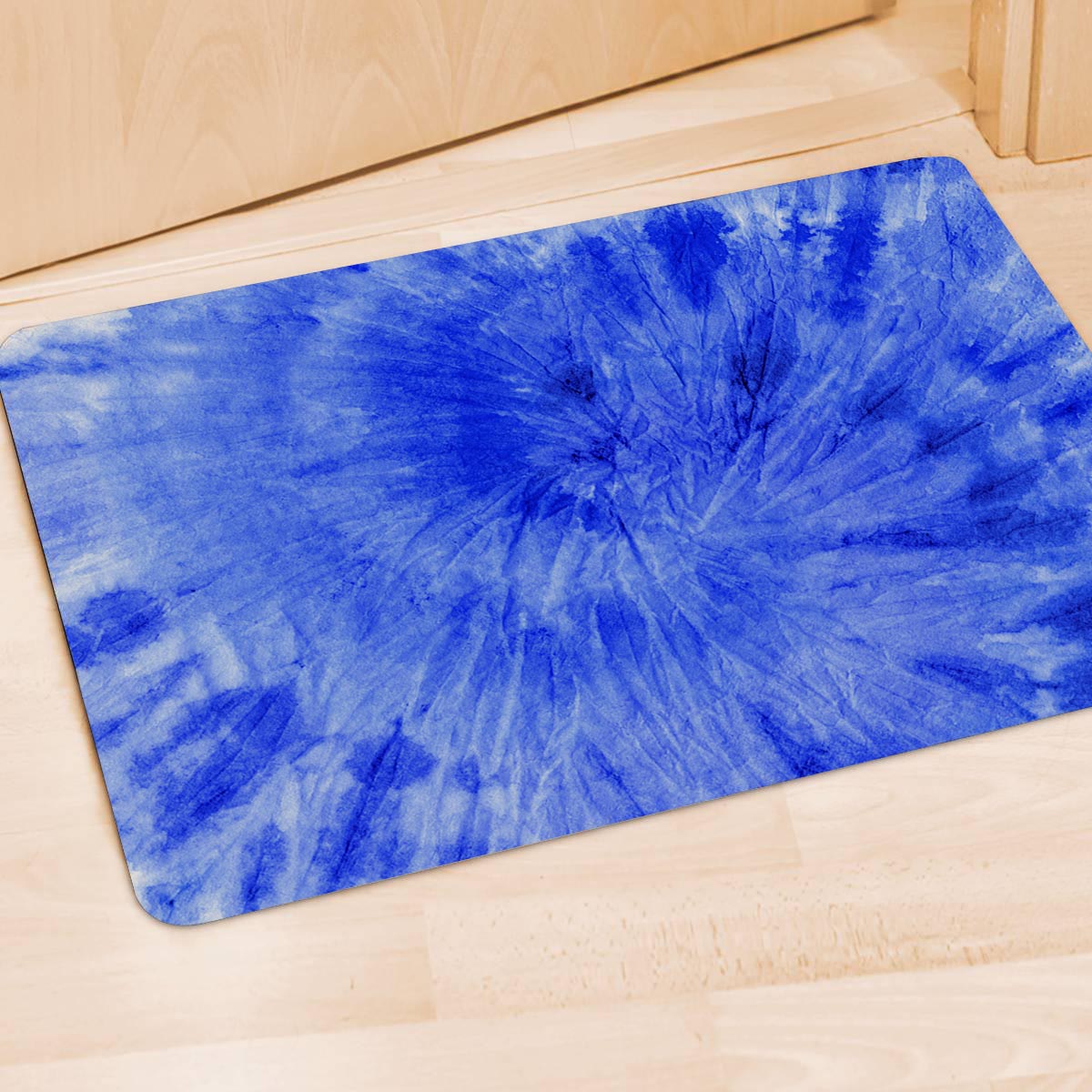 Blue Tie Dye Print Door Mat-grizzshop