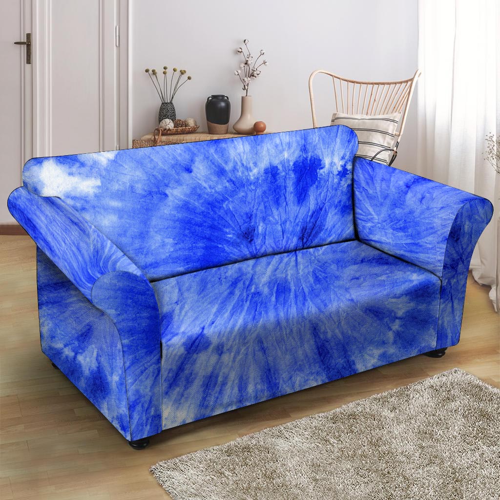 Blue Tie Dye Print Loveseat Cover-grizzshop