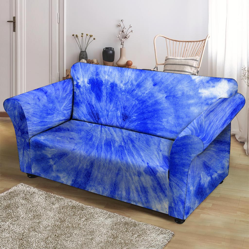 Blue Tie Dye Print Loveseat Cover-grizzshop