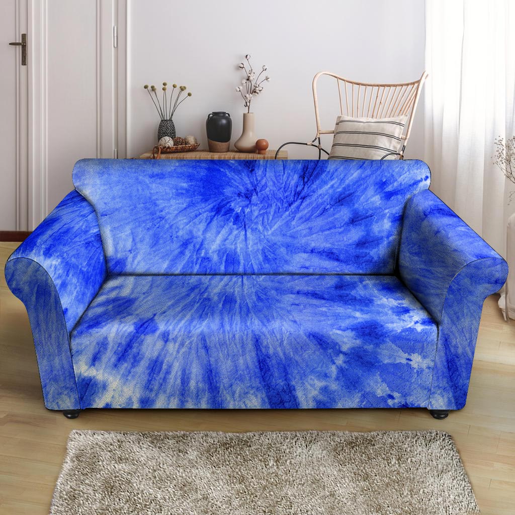 Blue Tie Dye Print Loveseat Cover-grizzshop