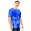 Blue Tie Dye Print Men T Shirt-grizzshop