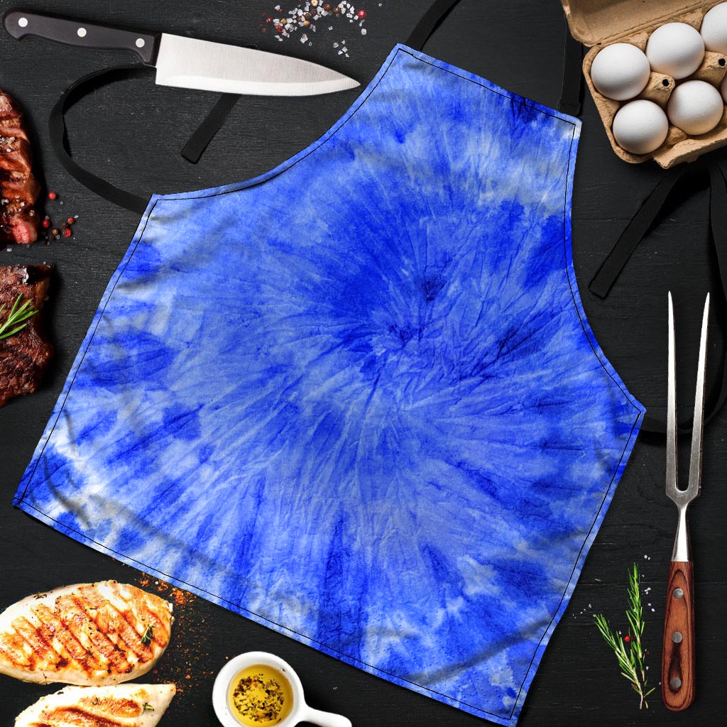 Blue Tie Dye Print Men's Apron-grizzshop