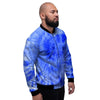 Blue Tie Dye Print Men's Bomber Jacket-grizzshop