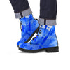 Blue Tie Dye Print Men's Boots-grizzshop