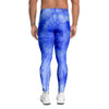 Blue Tie Dye Print Men's Leggings-grizzshop