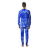 Blue Tie Dye Print Men's Pajamas-grizzshop