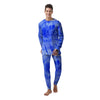 Blue Tie Dye Print Men's Pajamas-grizzshop