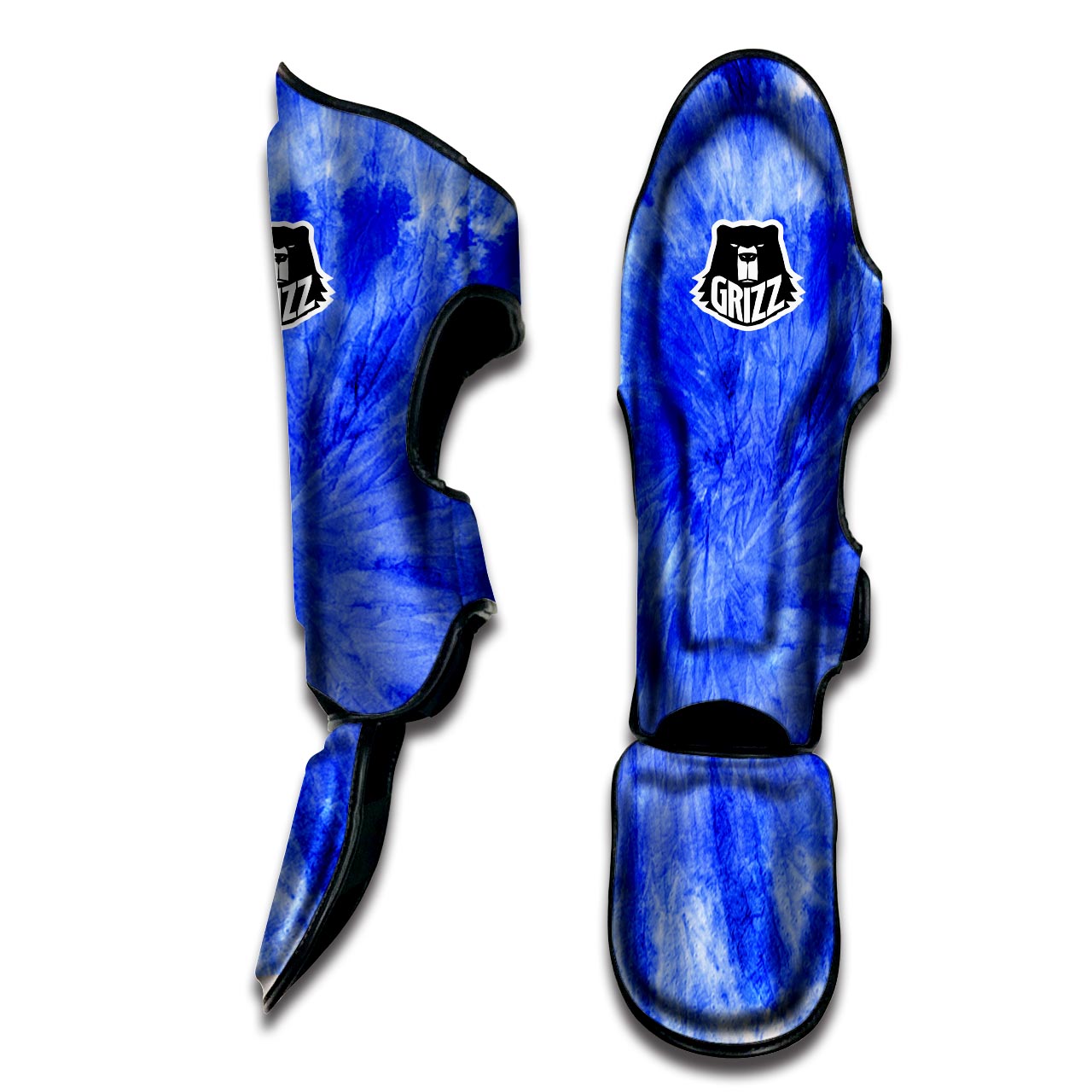 Blue Tie Dye Print Muay Thai Shin Guard-grizzshop