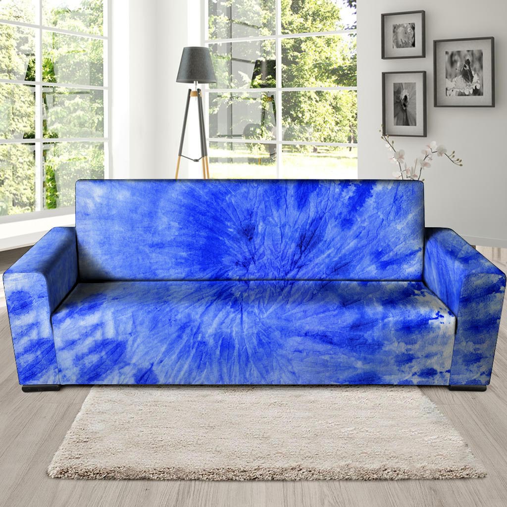 Blue Tie Dye Print Sofa Cover-grizzshop