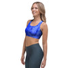 Blue Tie Dye Print Sports Bra-grizzshop