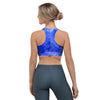 Blue Tie Dye Print Sports Bra-grizzshop