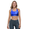 Blue Tie Dye Print Sports Bra-grizzshop