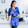 Blue Tie Dye Print Women's Apron-grizzshop