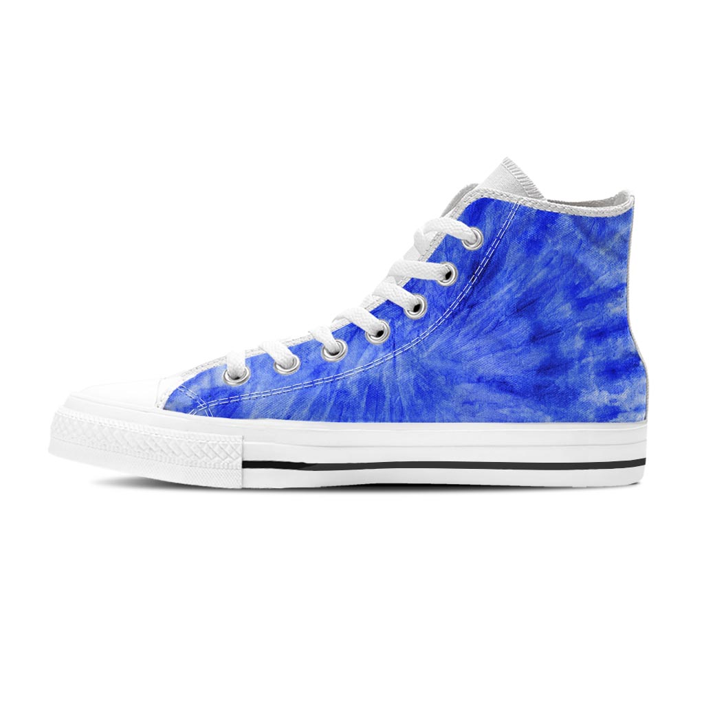Blue Tie Dye Print Women's High Top Shoes-grizzshop