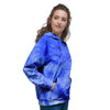 Blue Tie Dye Print Women's Hoodie-grizzshop