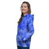 Blue Tie Dye Print Women's Hoodie-grizzshop