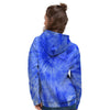 Blue Tie Dye Print Women's Hoodie-grizzshop