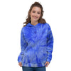 Blue Tie Dye Print Women's Hoodie-grizzshop